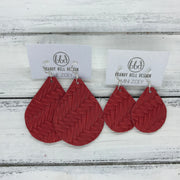 ZOEY (3 sizes available!) -  Leather Earrings  ||   RED BRAIDED
