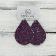 ZOEY (3 sizes available!) -  GLITTER ON CANVAS Earrings  (not leather) ||  MULBERRY GLITTER