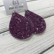 ZOEY (3 sizes available!) -  GLITTER ON CANVAS Earrings  (not leather) ||  MULBERRY GLITTER