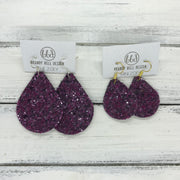 ZOEY (3 sizes available!) -  GLITTER ON CANVAS Earrings  (not leather) ||  MULBERRY GLITTER