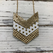 EMERSON - Leather Necklace  ||  METALLIC GOLD DRIPS, WHITE WITH METALLIC GOLD POLKADOTS, METALLIC GOLD COBRA