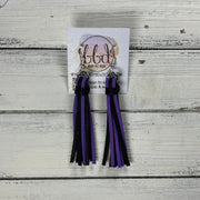 MARIE - Faux Suede Tassel Earrings  || SPARKLE BLACK & PURPLE