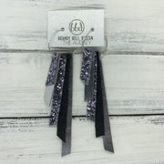 AUDREY - Leather Earrings  ||   PEWTER GLITTER, METALLIC SILVER, PEWTER GLITTER, SHIMMER BLACK, PEARLIZED GRAY