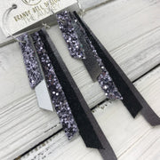 AUDREY - Leather Earrings  ||   PEWTER GLITTER, METALLIC SILVER, PEWTER GLITTER, SHIMMER BLACK, PEARLIZED GRAY