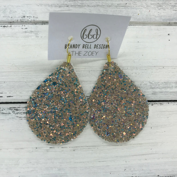 ZOEY (3 sizes available!) -  Leather Earrings  ||   GLAMOUR GLITTER (NOT REAL LEATHER)