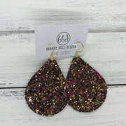 ZOEY (3 sizes available!) -  Leather Earrings  ||   AUTUMN HARVEST GLITTER (NOT REAL LEATHER)