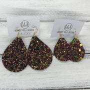 ZOEY (3 sizes available!) -  Leather Earrings  ||   AUTUMN HARVEST GLITTER (NOT REAL LEATHER)