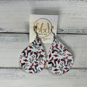 ZOEY (3 sizes available!) -  Leather Earrings  ||  COWS WITH BOWS  (FAUX LEATHER)