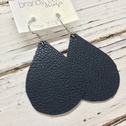 ZOEY (3 sizes available!) - Leather Earrings || MATTE NAVY BLUE