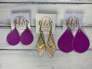 SUEDE + STEEL *Limited Edition* COLLECTION || <BR> *MINI* GOLD BRASS TRIANGLE, <BR> METALLIC ROSE GOLD PEBBLED