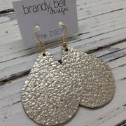 ZOEY (3 sizes available!) - Leather Earrings  || METALLIC CRACKLE CHAMPAGNE