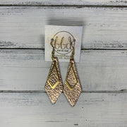 SUEDE + STEEL *Limited Edition* COLLECTION || <BR> *MINI* GOLD BRASS TRIANGLE, <BR> METALLIC ROSE GOLD PEBBLED