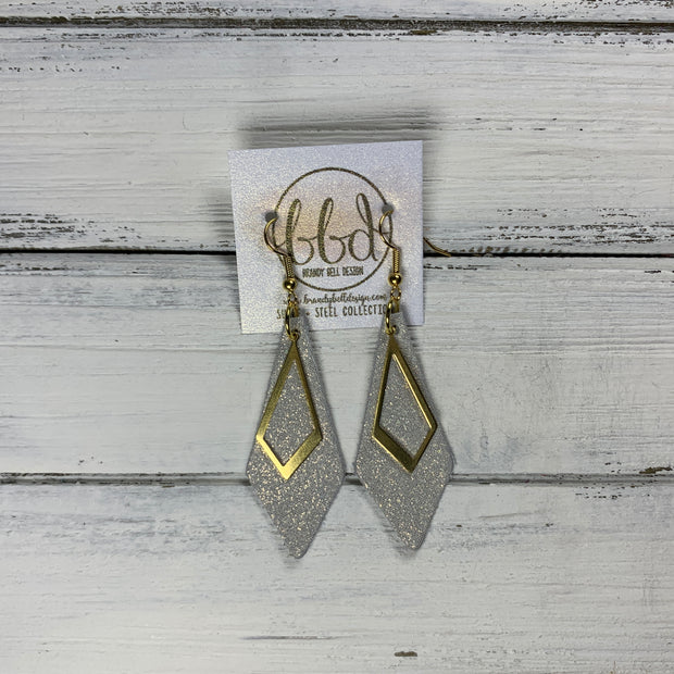 SUEDE + STEEL *Limited Edition* COLLECTION || <BR> *MINI* GOLD BRASS TRIANGLE, <BR> SHIMMER ROSE GOLD