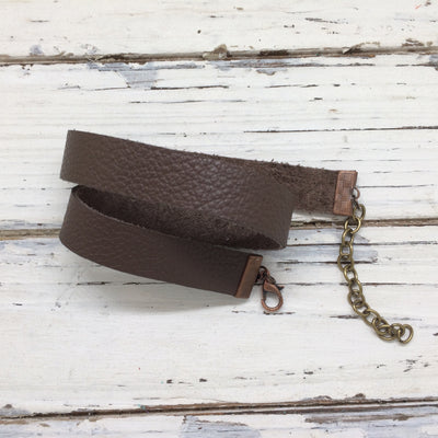ANGEL - WRAP BRACELET / CHOKER NECKLACE - handmade by Brandy Bell Design || DARK CHOCOLATE BROWN