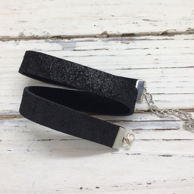 ANGEL - WRAP BRACELET / CHOKER NECKLACE - handmade by Brandy Bell Design || SHIMMER BLACK