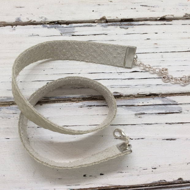 ANGEL - WRAP BRACELET / CHOKER NECKLACE - handmade by Brandy Bell Design || MATTE IVORY TEXTURED