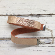 ANGEL - WRAP BRACELET / CHOKER NECKLACE - handmade by Brandy Bell Design || METALLIC ROSE GOLD