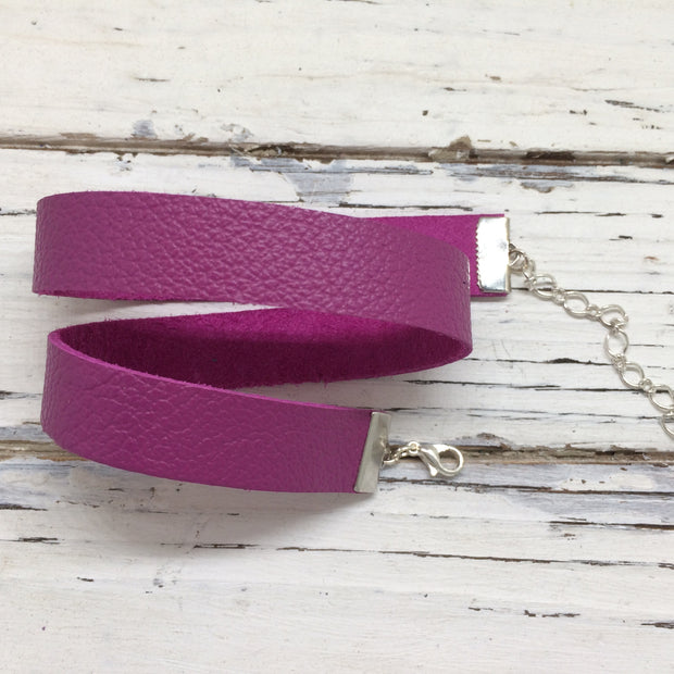 ANGEL - WRAP BRACELET / CHOKER NECKLACE - handmade by Brandy Bell Design || MATTE MAGENTA