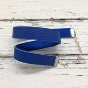 ANGEL - WRAP BRACELET / CHOKER NECKLACE - handmade by Brandy Bell Design || MATTE ELECTRIC BLUE