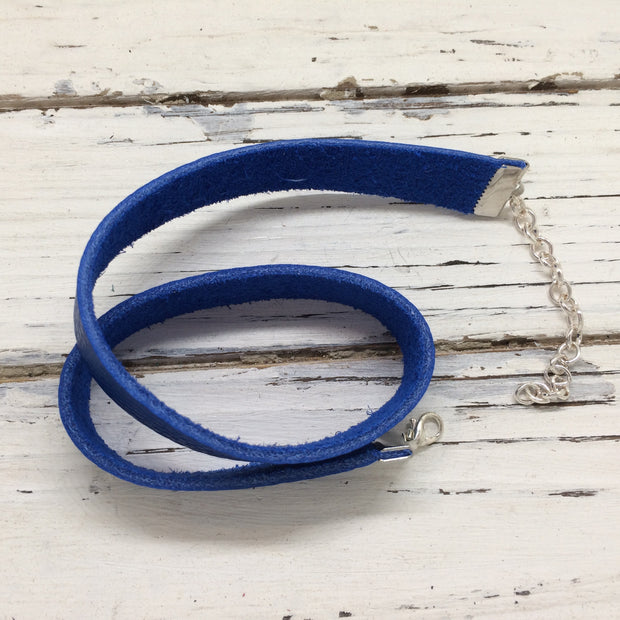 ANGEL - WRAP BRACELET / CHOKER NECKLACE - handmade by Brandy Bell Design || MATTE ELECTRIC BLUE