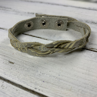 LENNON - MYSTERY BRAID BRACELET - handmade by Brandy Bell Design ||  <BR> CHAMPAGNE WESTERN FLORAL