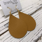 ZOEY (3 sizes available!) -  Leather Earrings  ||  MATTE MUSTARD YELLOW