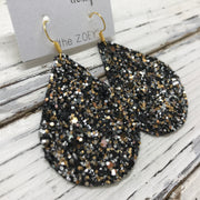 ZOEY (3 sizes available!) -  GLITTER ON CANVAS Earrings  (not leather)  ||  NEW YEAR GLITTER