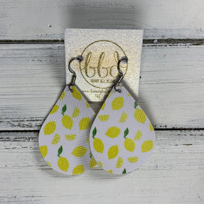 ZOEY (3 sizes available!) -  Leather Earrings  || LEMONS (FAUX LEATHER)