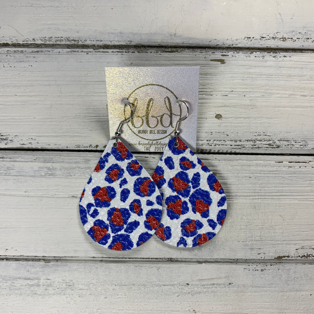 ZOEY (3 sizes available!) -  Leather Earrings  ||   AMERICANA LEOPARD PRINT