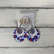 GRAY - Leather Earrings  ||    <BR>  AMERICANA GLITTER (FAUX LEATHER), <BR> MATTE WHITE, <BR>  AMERICANA LEOPARD PRINT