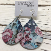 ZOEY (3 sizes available!) - Leather Earrings  || VINTAGE FLORAL