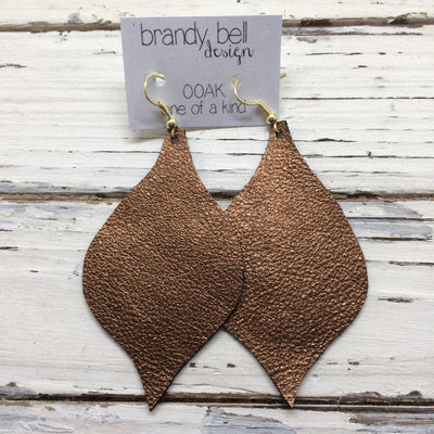 NOELLE - Leather Earrings  || METALLIC SHIMMER BROWN