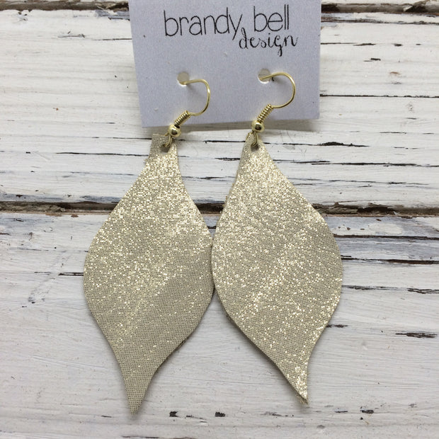 MAE - Leather Earrings  || SHIMMER GOLD