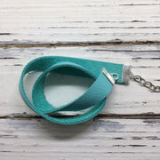 ANGEL - WRAP BRACELET / CHOKER NECKLACE - handmade by Brandy Bell Design || MATTE ROBINS EGG BLUE