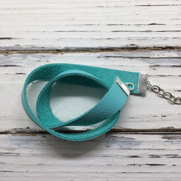 ANGEL - WRAP BRACELET / CHOKER NECKLACE - handmade by Brandy Bell Design || MATTE ROBINS EGG BLUE