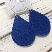 ZOEY (3 sizes available!) - Leather Earrings  || MATTE COLBALT BLUE