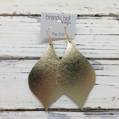 NOELLE - Leather Earrings  || METALLIC GOLD