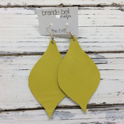 NOELLE - Leather Earrings  || MATTE CANARY YELLOW