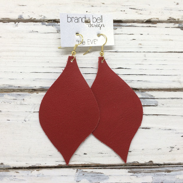 NOELLE - Leather Earrings  || MATTE RED