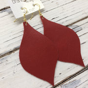 NOELLE - Leather Earrings  || MATTE RED