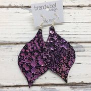 NOELLE - Leather Earrings  || METALLIC IRIDESECNT PURPLE/GREEN