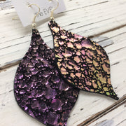 NOELLE - Leather Earrings  || METALLIC IRIDESECNT PURPLE/GREEN