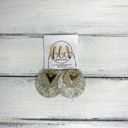 TRIXIE - Leather Earrings  ||    <BR> GOLD TRIANGLE, <BR> SHIMMER TAUPE, IVORY STINGRAY