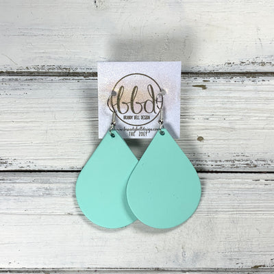ZOEY (3 sizes available!) -  Leather Earrings  ||   MATTE AQUA MINT SMOOTH (THICK)