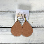 ZOEY (3 sizes available!) -  Leather Earrings  ||  PEACHY SALMON