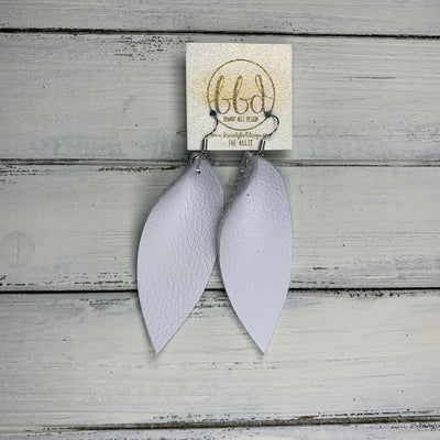 ALLIE -  Leather Earrings  ||  <BR> MATTE WHITE (SINGLE LAYER)
