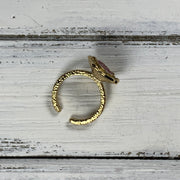 SUEDE + STEEL *Limited Edition* COLLECTION ||  <br> Adjustable Raw Brass Ring ||  GLITTER CORK