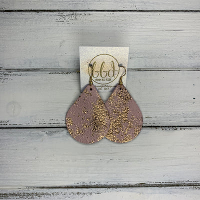 ZOEY (3 sizes available!) -  Leather Earrings  ||   PINK & ROSE GOLD NORTHERN LIGHTS