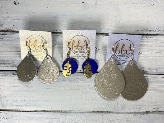 SUEDE + STEEL *Limited Edition* COLLECTION ||  <br> MINI FEMALE FACE || GOLD WITH SHIMMER BLACK
