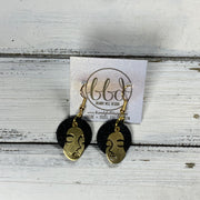 SUEDE + STEEL *Limited Edition* COLLECTION ||  <br> MINI FEMALE FACE || GOLD WITH SHIMMER BLACK